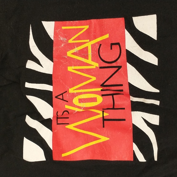 Vintage Graphic T Shirt Virginia Slims It's A Woman Thing Black Vneck USA Cotton - Picture 2 of 9